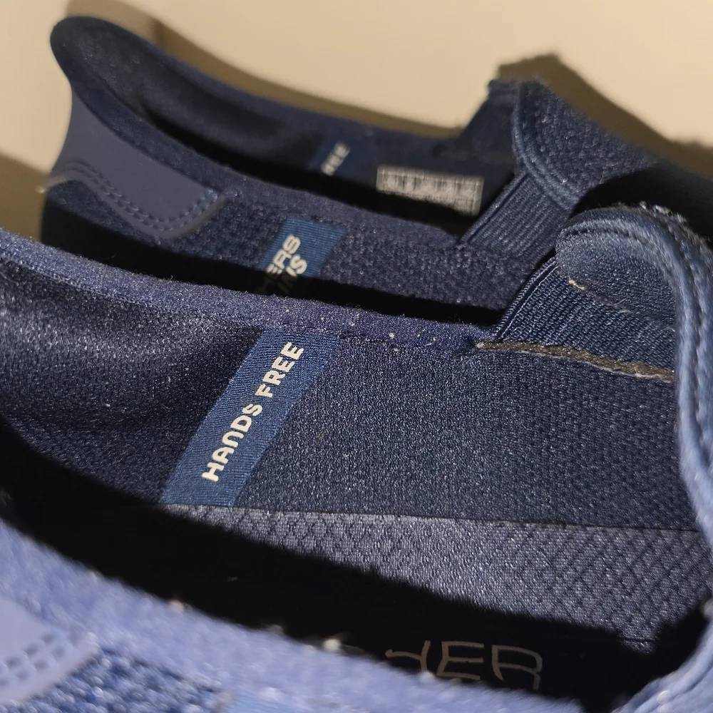 Skechers Men's Navy Hands-free Slip-On Sneakers Size 10 - Picture 8 of 13
